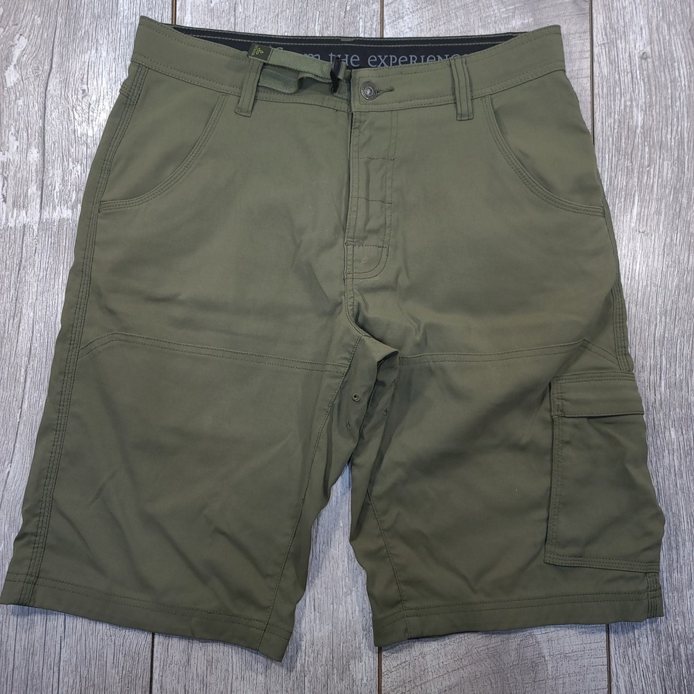 Prana Zion Cargo Shorts Mens 32 Olive Green Hiking Outdoor Stretch